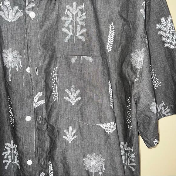PRANA mens short sleeve lightweight succulent print button up XXL - Picture 4 of 6